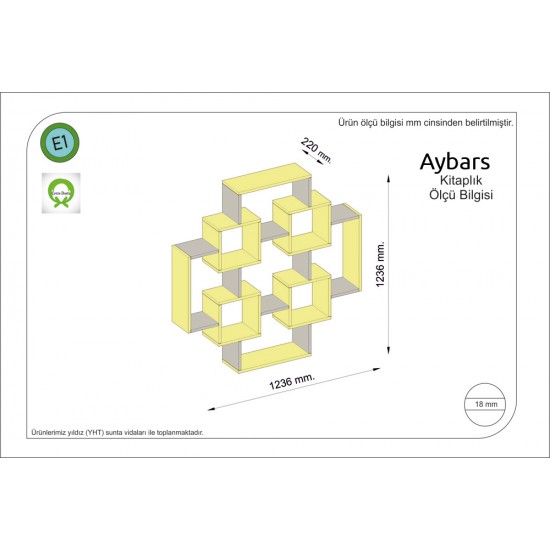 Aybars Kitaplık Sarı-Siyah