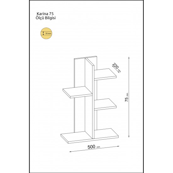 Karina Kitaplık 75cm