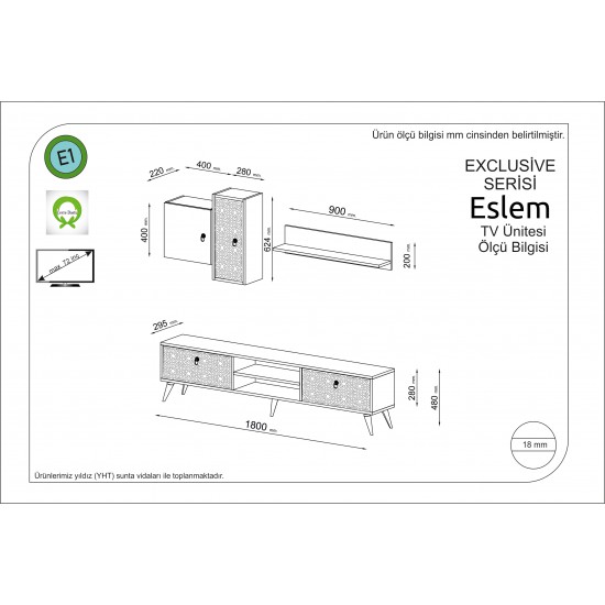 Eslem Tv Ünitesi Ceviz Ceviz