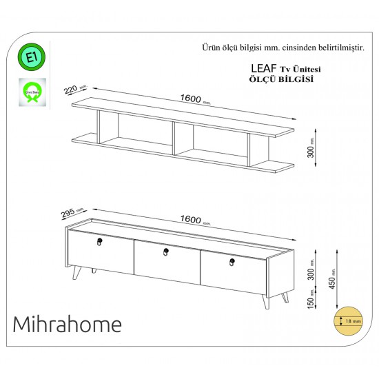 Leaf Tv Ünitesi Safir Meşe